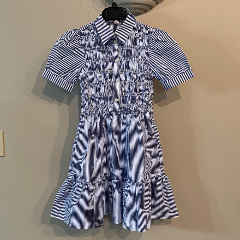 NWT J. Crew Striped smocked shirt-dress - Picture 2 of 4